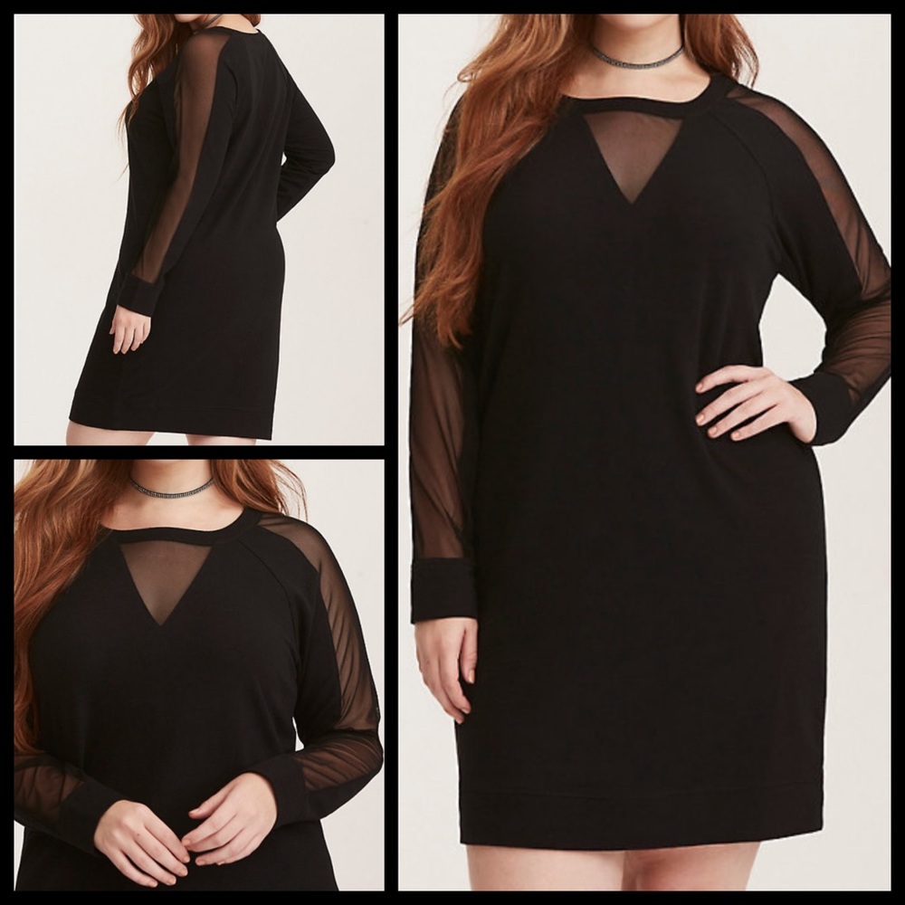 Athleisure / Street Style - Mesh detail sweatshirt dress TORRID Sz 0x/12/14